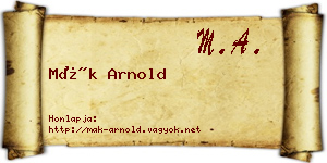 Mák Arnold névjegykártya