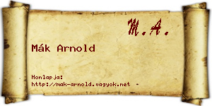 Mák Arnold névjegykártya